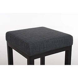 Decoshop26 Tabouret de bar x1 avec repose-pieds design simple hauteur d'assise 80 cm en tissu gris foncé et support en métal noir 10_0005409