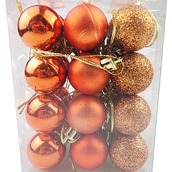 Wewoo 24 PCS 3cm Maison Sapin De Noël Décor Boule Suspension Xmas Party Ornement Décorations or rose