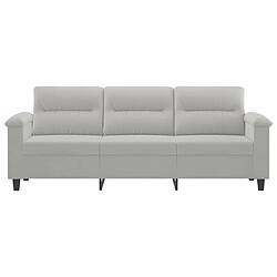 Avis Maison Chic Canapé à 3 places,Canapé droit,Sofa de Salon,Banquette Gris clair 180 cm Tissu microfibre -GKD482249