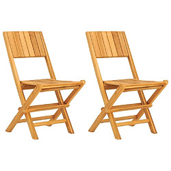 Maison Chic Lot de 2 Chaises de jardin,Fauteuil d'extérieur pliantes 47x61x90 cm bois massif teck -MN34428