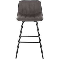 Helloshop26 Lot de 2 tabourets de bar design avec repose-pieds gris foncé 19_0000236