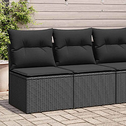 vidaXL Salon de jardin avec coussins 2 pcs noir résine tressée acacia