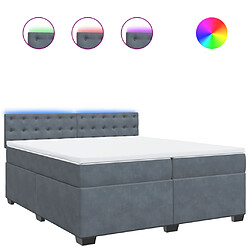 Vidaxl Sommier à lattes de lit et matelas Gris foncé 200x200cm Velours