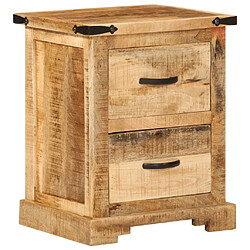 vidaXL Table de chevet 40x35x50 cm bois de manguier massif