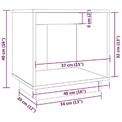 vidaXL Table de chevet Noir 40x30x40 cm Bois de pin solide pas cher