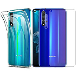 Protection intégrale Verre Trempé pour Huawei Honor 20 + Verre Trempé Caméra Arrière +Coque souple silicone transparente-Visiodirect-