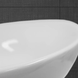 Ecd Germany Lavabo vasque évier lave-main salle de bain ovale en céramique blanc 590x390mm pas cher