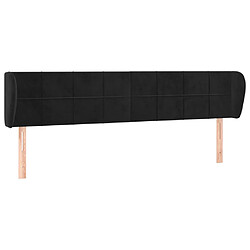 vidaXL Tête de lit avec oreilles Noir 203x23x78/88 cm Velours