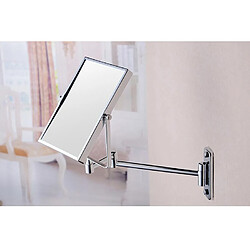 Acheter Universal Montage mural salle de bains miroir pliant espace aluminium miroir rétractable double face 3x loupe miroir de rasage | miroir de bain(Argent)