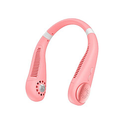 (Rose) Réglage à Trois vitesses Mini Ventilateur Sans Lame Ventilateur de Cou Rechargeable Portable Extérieur Intérieur Camping Voyage