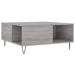 vidaXL Table basse sonoma gris 80x80x36,5 cm bois d'ingénierie