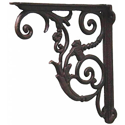 L'Héritier Du Temps Equerre Crédence Potence Murale en Fonte Marron Suspension Support pour Etagère 6x28x30cm