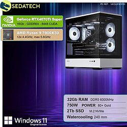 Sedatech PC Gamer Pro XL Vision • AMD Ryzen 9 7900X3D • RTX4070Ti Super • 32Go DDR5 • 2To SSD M.2 • Windows 11