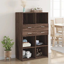 vidaXL Buffet haut chêne marron 80x42,5x124 cm bois d'ingénierie