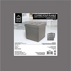 Acheter The Home Deco Factory Pouf coffre pliable PU assise capitonnée gris.