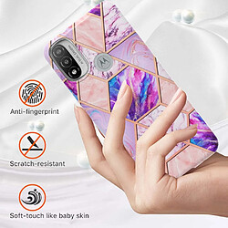 Coque en TPU anti-empreintes digitales, galvanoplastie IMD IML, motif marbre, 2,0 mm violet clair pour votre Motorola Moto E20/E30/E40