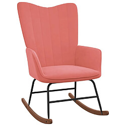 Maison Chic Chaise à bascule avec repose-pied | Fauteuil Relax Rose Velours -GKD62562 pas cher