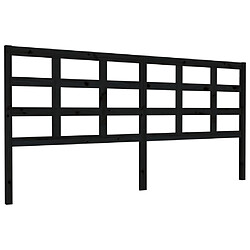 Maison Chic Tête de lit scandinave pour lit adulte,Meuble de chambre Noir 205,5x4x100 cm Bois massif de pin -MN68168