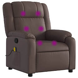 vidaXL Fauteuil de massage inclinable Marron Similicuir