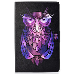 Etui en PU fermeture magnétique avec porte-cartes hibou pour votre Samsung Galaxy Tab A8 (2021) SM-X200/SM-X205