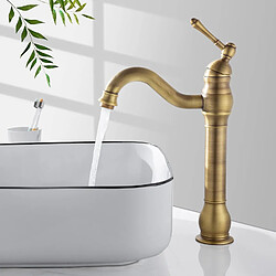 Robinet de Lavabo Rétro, Robinet Salle de Bain en Laiton Bronzé