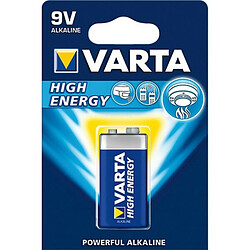 VARTA Pile High Energy, Modèle : Bloc E / Bloc 9 V / 6LR61, Contenu du paquet 1 pièce, Tension 9,0 V