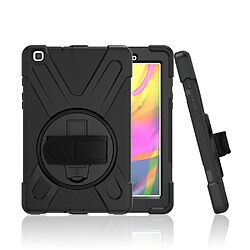 Coque en TPU hybride en forme de x avec béquille rotative à 360° et dragonne noir pour votre Samsung Galaxy Tab A 8.0 (2019) SM-T290 SM-T295