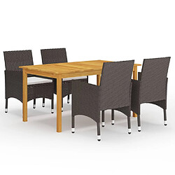 Maison Chic Ensemble de salle à manger de jardin 5 pcs,Table et chaises d'extérieur Marron -GKD841563