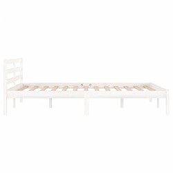 Maison Chic Lit adulte - Lit simple Cadre de lit,Structure du lit Contemporain Bois massif de pin 120x200 cm Blanc -MN27618 pas cher