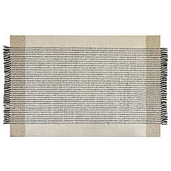 Beliani Tapis en laine beige et noir 140 x 200 cm DIVARLI