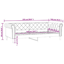 vidaXL Lit de jour sans matelas noir 90x190 cm similicuir pas cher