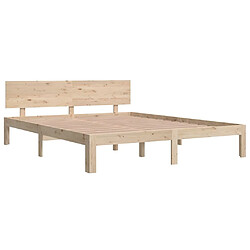 Avis Maison Chic Lit adulte - Lit simple Cadre de lit,Structure du lit Contemporain Bois de pin massif 160x200 cm -MN22359