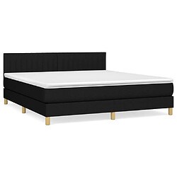 vidaXL Sommier à lattes de lit avec matelas Noir 160x200 cm Tissu