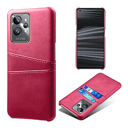 Coque en TPU + PU anti-griffes, anti-choc avec porte-cartes, rose pour votre Realme GT2 Pro