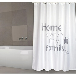 MSV Rideau de douche Polyester HOME 180x200cm QUALITÉ PREMIUM Gris & Blanc - Anneaux inclus