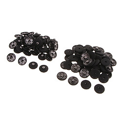 50 boutons-pression à coudre pour vêtements, noir 2.1cm pas cher