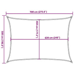 vidaXL Voile d'ombrage 160 g/m² Marron 5x7 m PEHD pas cher