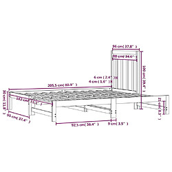 vidaXL Lit coulissant sans matelas noir 2x(90x200) cm pas cher