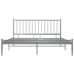 Avis Maison Chic Lit adulte - Lit simple Cadre de lit,Structure du lit Contemporain Gris Métal 140x200 cm -MN84122