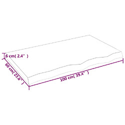 vidaXL Étagère murale 100x60x(2-6) cm bois de chêne massif non traité pas cher