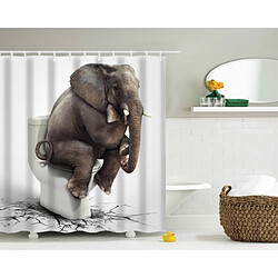 Nw 1776 Éléphant Penseur / Rideau de douche en polyester / 180x180cm