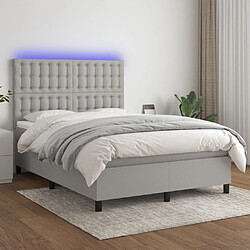 Sommier à lattes,Cadre à lattes de lit et matelas et LED pour Adulte Gris clair 140x200 cm -MN43295