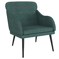 vidaXL Fauteuil Vert foncé 63x76x80 cm Velours