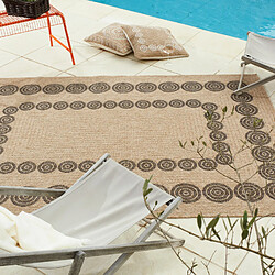 Avril Paris Tapis extérieur - 160x230cm - naturel - 100% polypropylène résistant aux UV - 1400 gr/m2 - HOYA pas cher