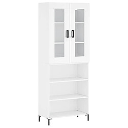 vidaXL Buffet haut Blanc 69,5x34x180 cm Bois d'ingénierie