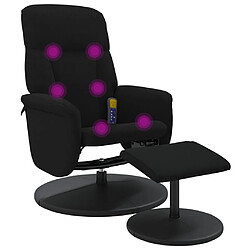 vidaXL Fauteuil de massage inclinable avec repose-pied noir velours