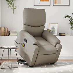 Maison Chic Fauteuil Relax pour salon, Fauteuil inclinable de massage Cappuccino Similicuir -GKD48678