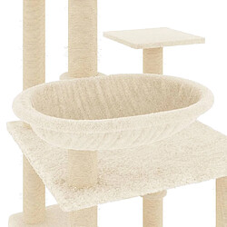 Acheter Helloshop26 Arbre à chat meuble tour grimper jouet grattage grattoir escalade plateforme avec griffoirs en sisal 141 cm crème 02_0022472