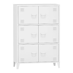 Helloshop26 Armoire de bureau casier de bureau meuble de rangement pour salon bureau chambre atelier métallique acier 113 x 80 x 40 cm blanc 03_0006324