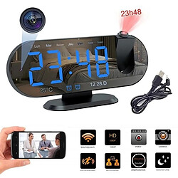 Totalcadeau Réveil Projection Caméra espion Wifi vision nuit 64 Go